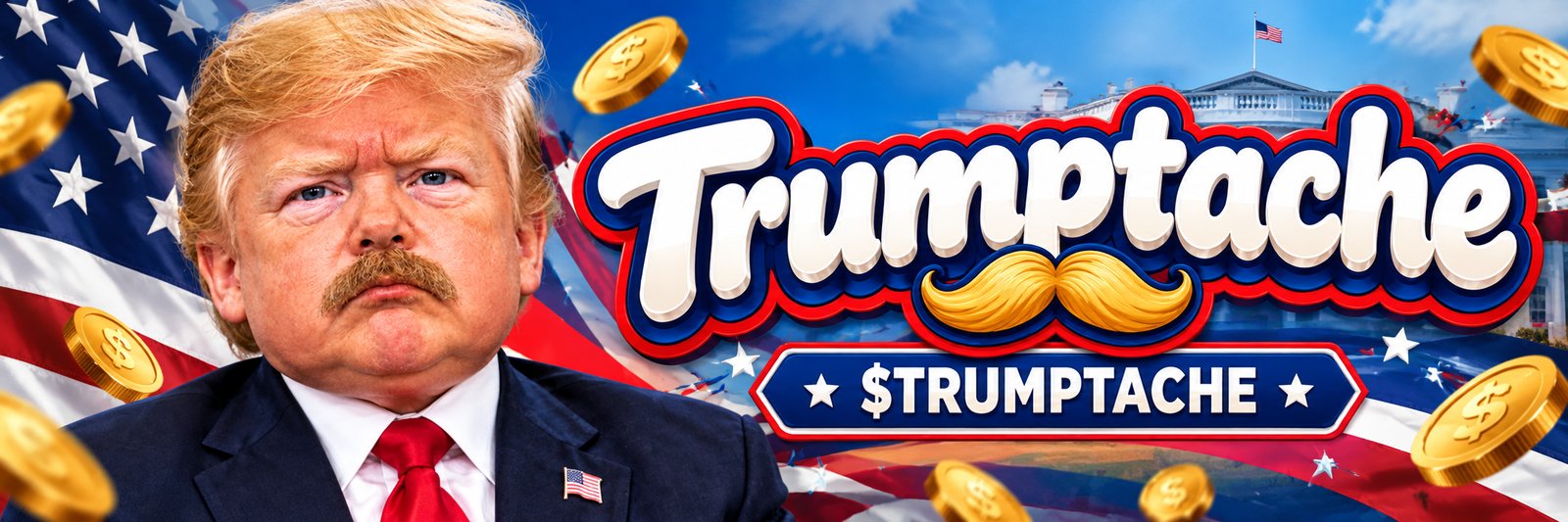 Trumptache patriotic cartoon banner